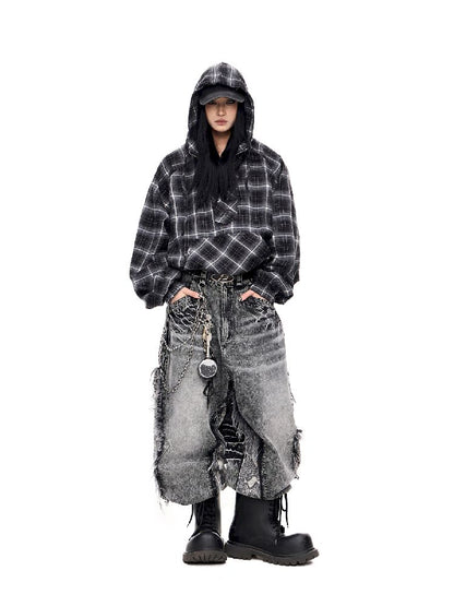 Raw Edge Snake Patchwork Pants【s0000011693】