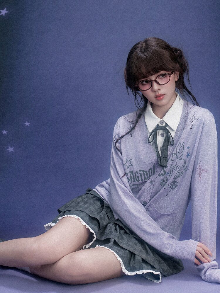 Galaxy Light Purple Star Cardigan【s0000015755】