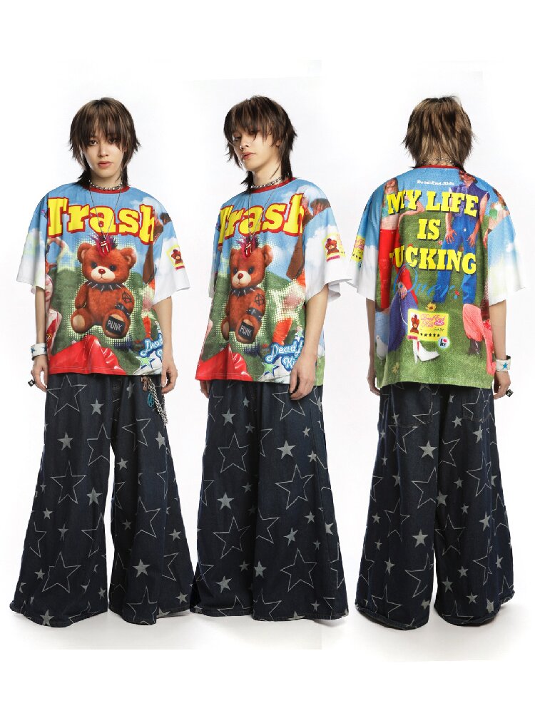 American Card Bear Print T-shirt【s0000015886】