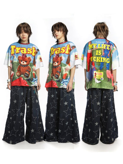 American Card Bear Print T-shirt【s0000015886】