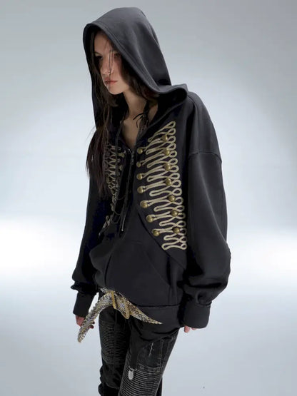 Classic Napoleon Embroidered Hooded Zipper【s0000014711】