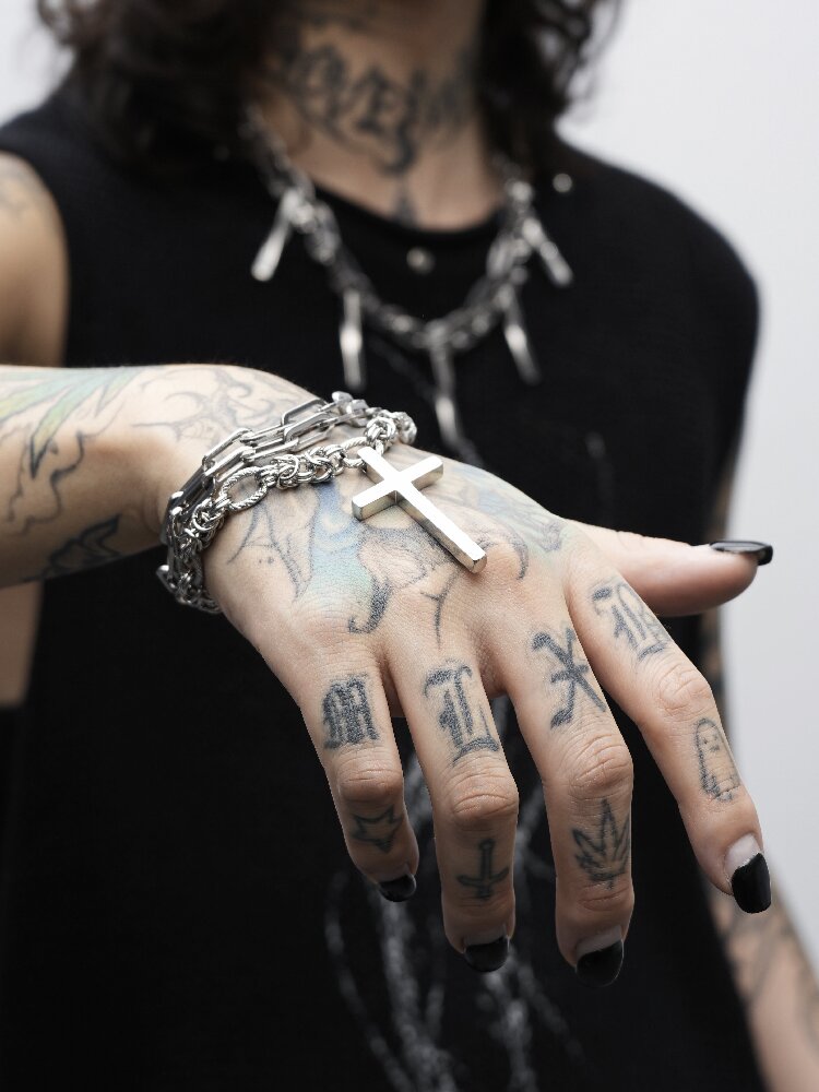 Handmade Heavy Niche Cross Bracelet【s0000018997】