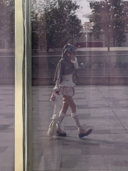 Cat Ears Hooded Short Coat Poncho【s0000011845】