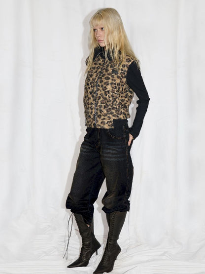 Leopard Print Rolled Cardigan [S0000010939]