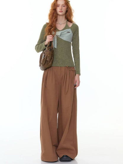 Halter Neck Long Sleeve Knit Sweater【s0000014358】