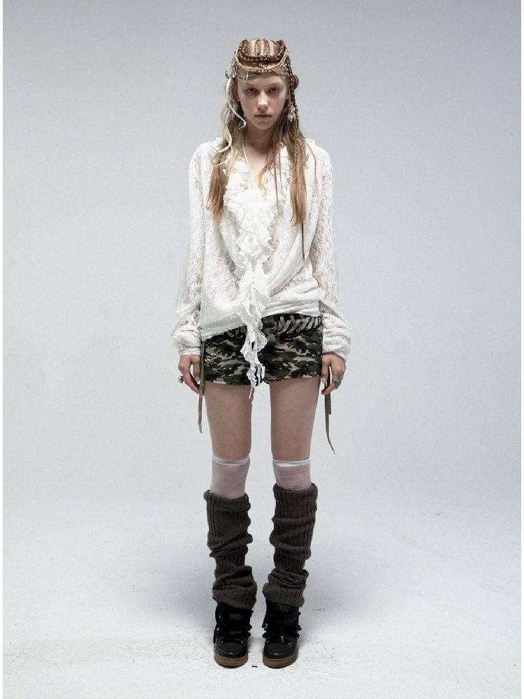 Ruffle Loose Romantic Lace Shirt【s0000011835】