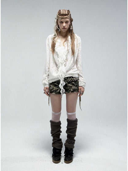 Ruffle Loose Romantic Lace Shirt【s0000011835】