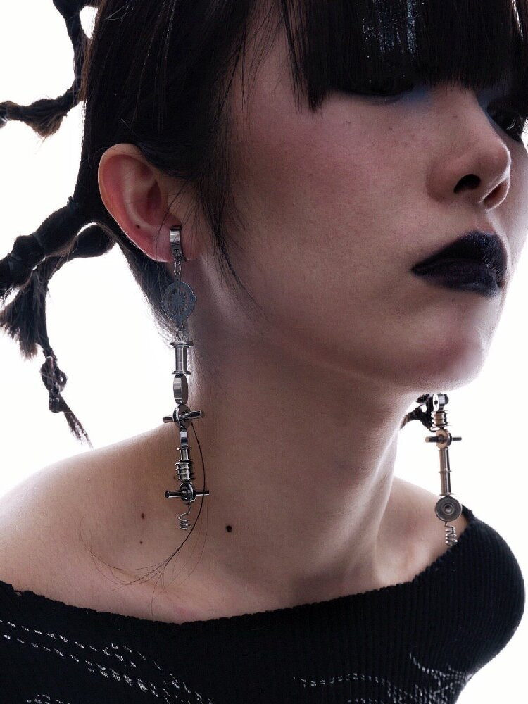 Mechanical Heavy Dark Punk Earrings【s0000018844】