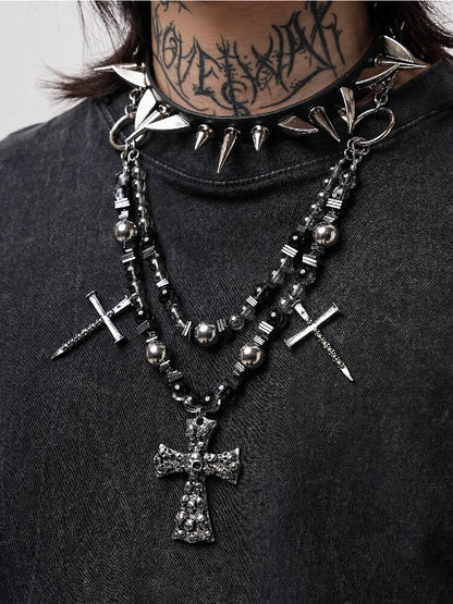 Skull Ruins Y2K Punk Heavy Necklace【s0000018970】