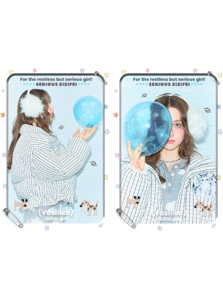 Short Thickened Cat Drawstring Jacket【s0000011505】