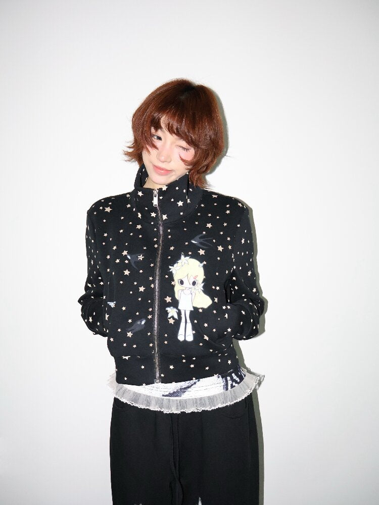 Illustration Short Shoulder Sweatshirt【s0000018664】