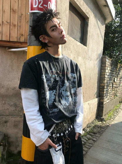 Washed Destruction Single Stitch Cotton Tee【s0000016955】