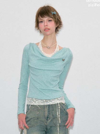 Gentle Swing Collar Knit Sweater Top【s0000017884】