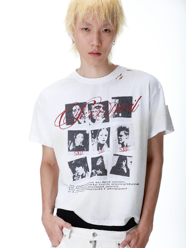 Portrait Vintage Printed T-Shirt【s0000017298】