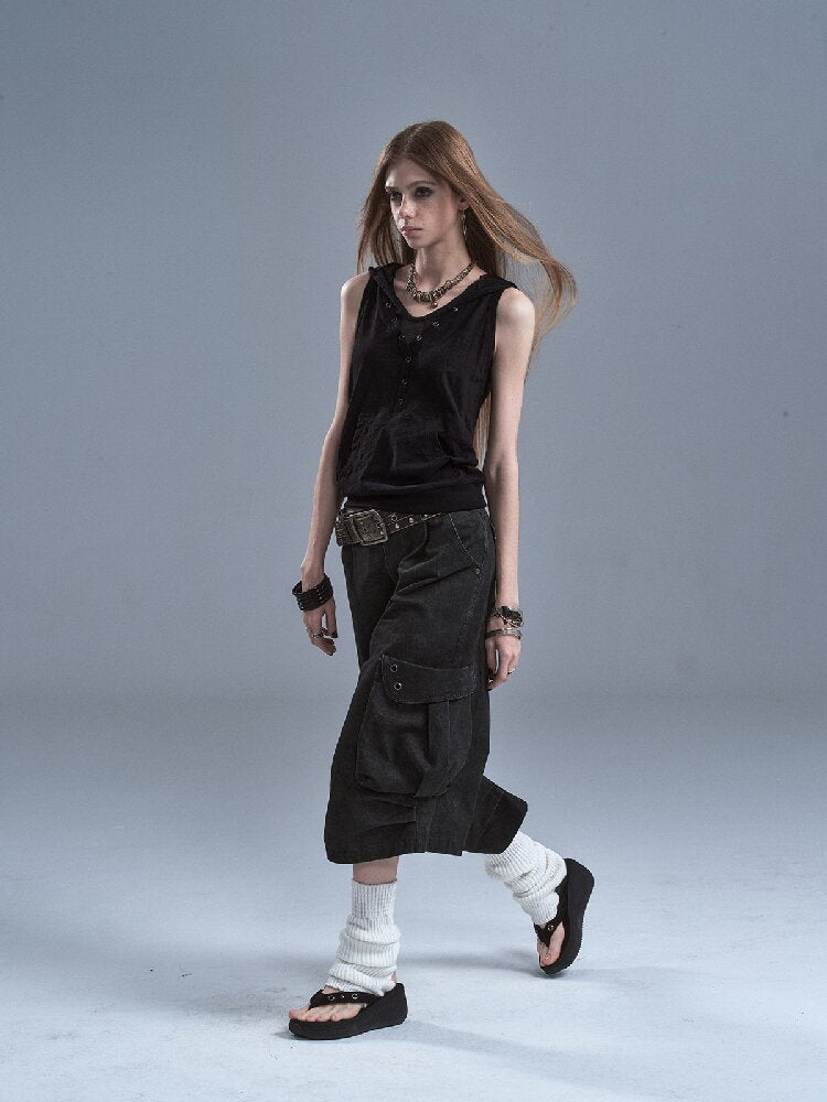 Fake Two Piece Hooded Panel Vest【s0000016903】