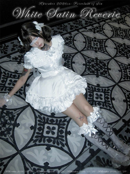Satin Short Long Sleeve Skirt【s0000016389】