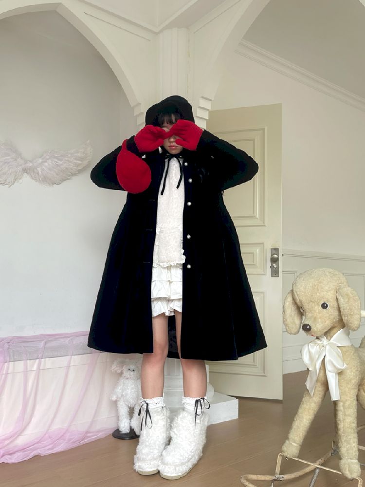 Velvet Mid-Length Coat【s0000011334】