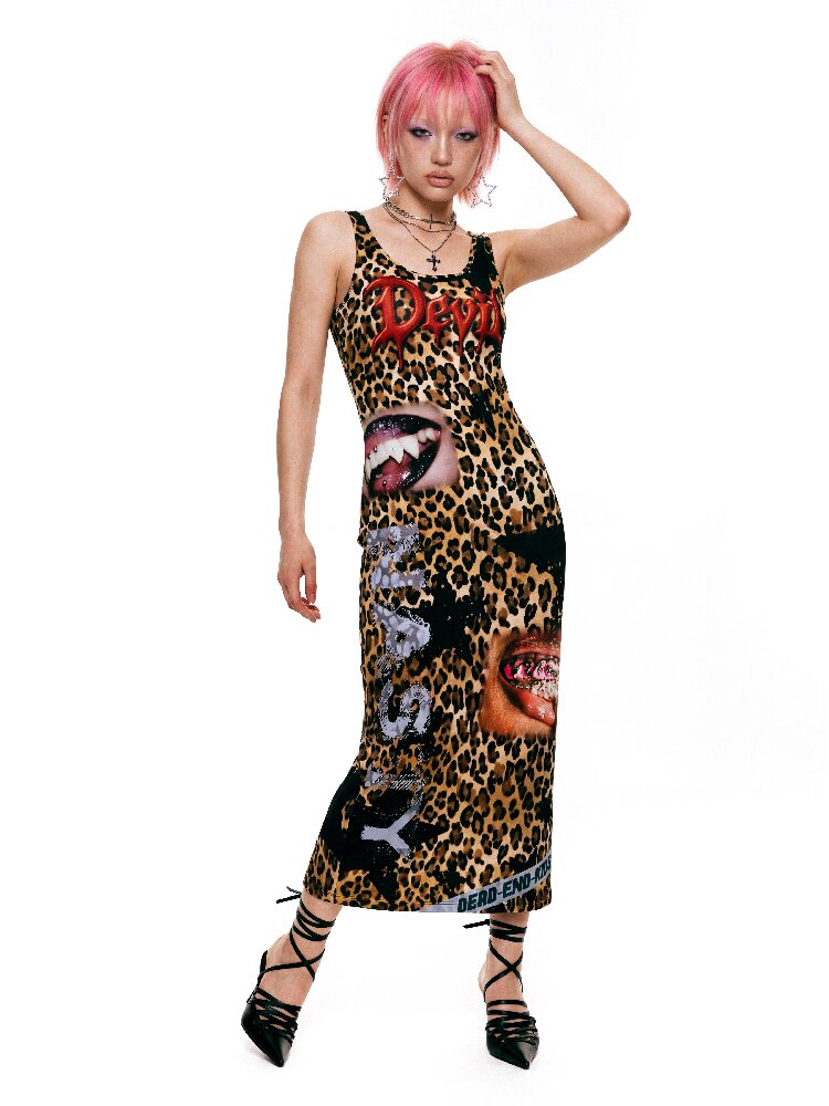 Leopard Print Slimming Tank Dress【s0000017404】