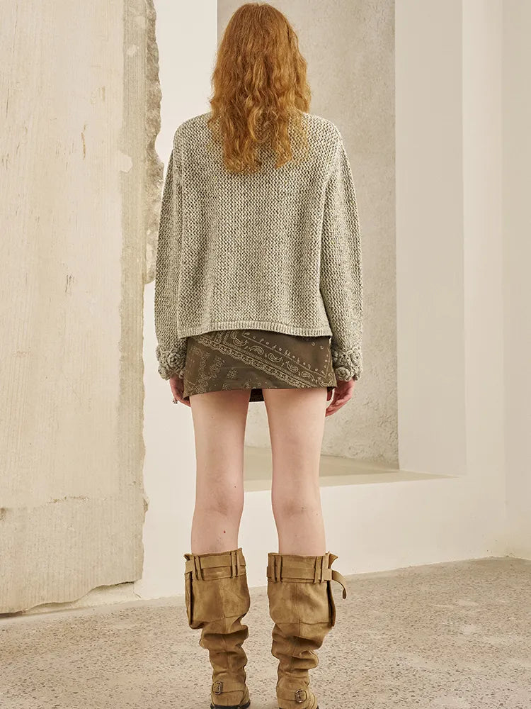 Oversized Vintage-Style Knit Cardigan【s0000014056】