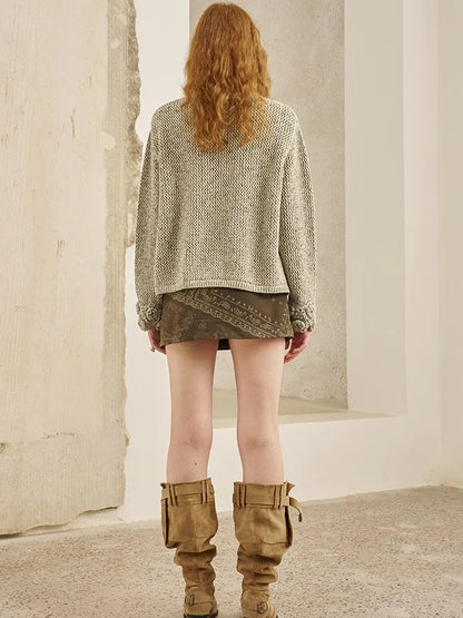 Oversized Vintage-Style Knit Cardigan【s0000014056】