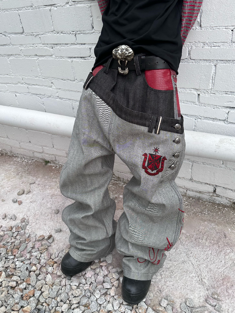 Cow Scimitar Wide Leg Denim Jeans【s0000016966】