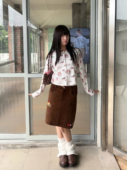 Bear Heart Print Cardigan Set【s0000019085】