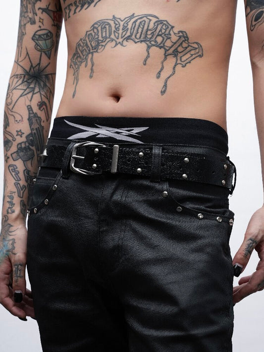 Studded Cross Leather Belt【s0000018991】