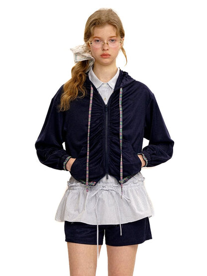 Mesh Hooded Color Blocked Jacket【s0000017417】