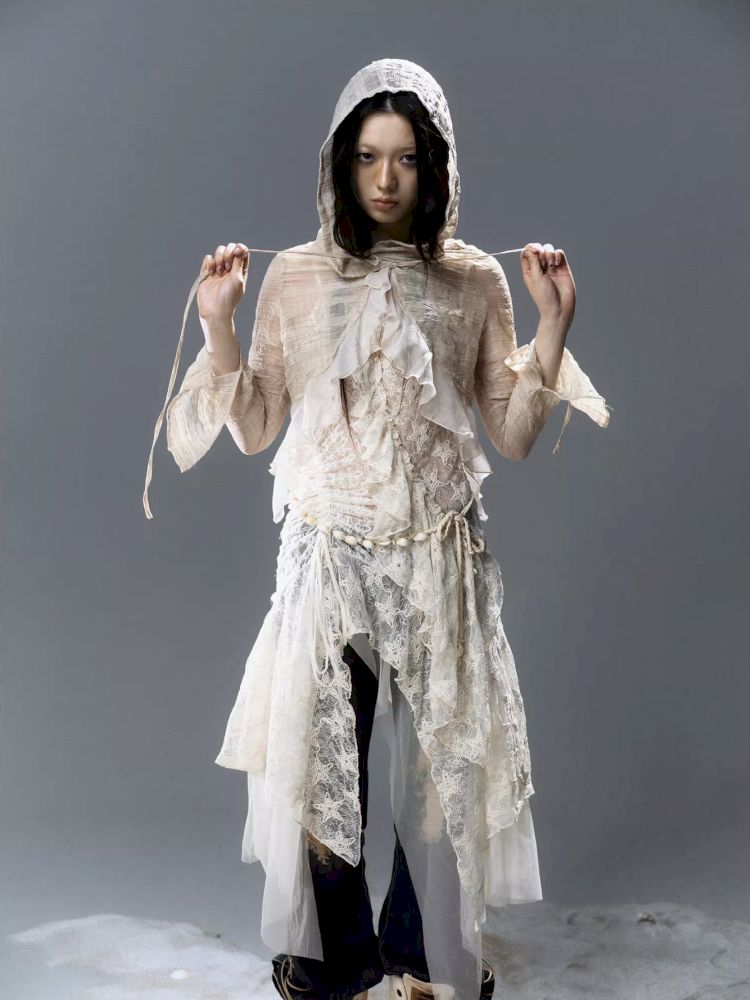 Ruffle Chiffon Cardigan【s0000012624】