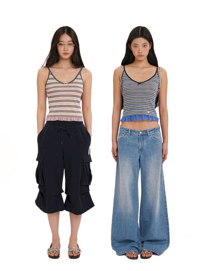 Mesh Shell Label Camisole Tank Top【s0000013447】