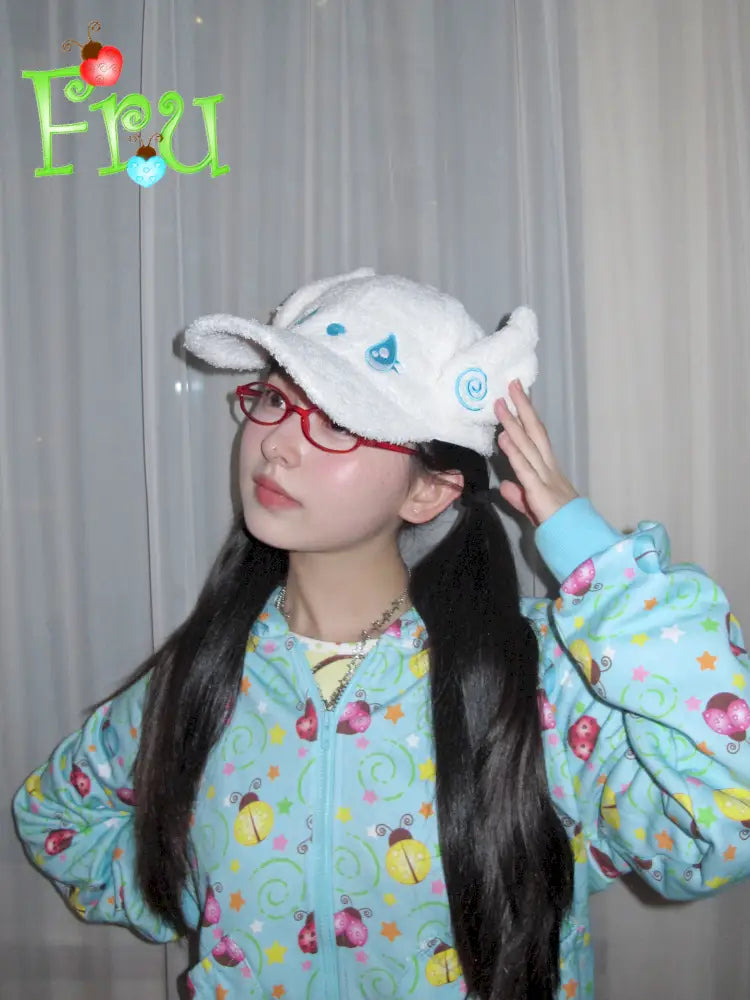 Towel Y2K White Duckbill Baseball Cap【s0000014196】