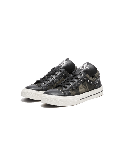 Camouflage Patchwork Canvas Sneakers【s0000018364】