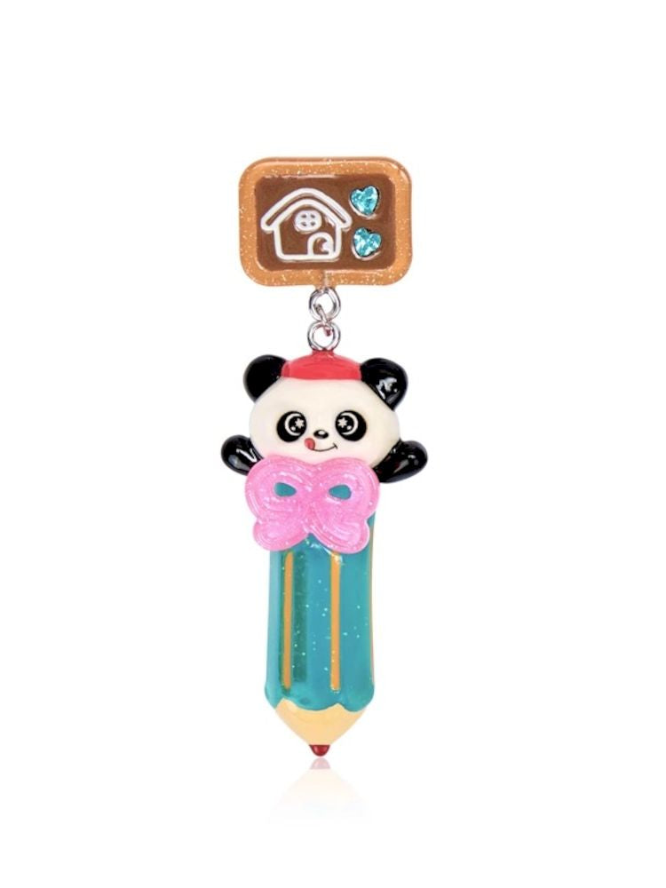 Panda 3D Pencil Resin Necklace and Earrings【s0000006107】