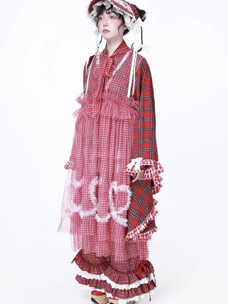 Retro Mesh Hooded Dress【s0000012194】