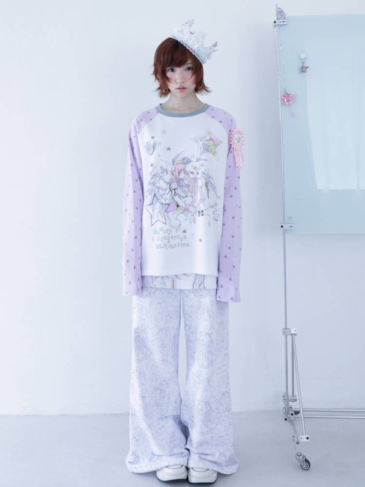 Star Drop-Shoulder Long-Sleeve Sweatshirt【s0000014439】