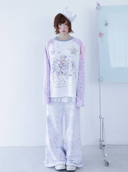 Star Drop-Shoulder Long-Sleeve Sweatshirt【s0000014439】