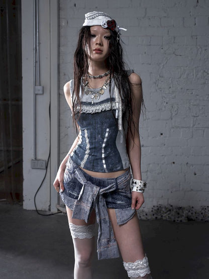 Ssleeveless fitted knit short vest【s0000012791】