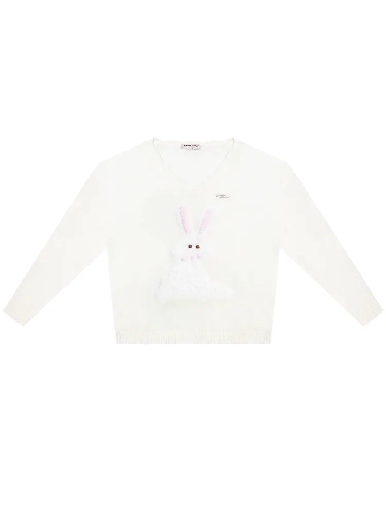 Large V-neck Knit Sunscreen Cover-up Shirt【s0000011682】