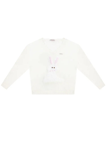 Large V-neck Knit Sunscreen Cover-up Shirt【s0000011682】