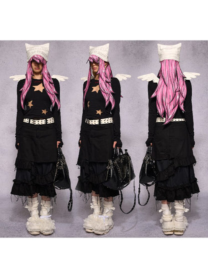 Mesh Embroidery Angel Wings Top【s0000019129】