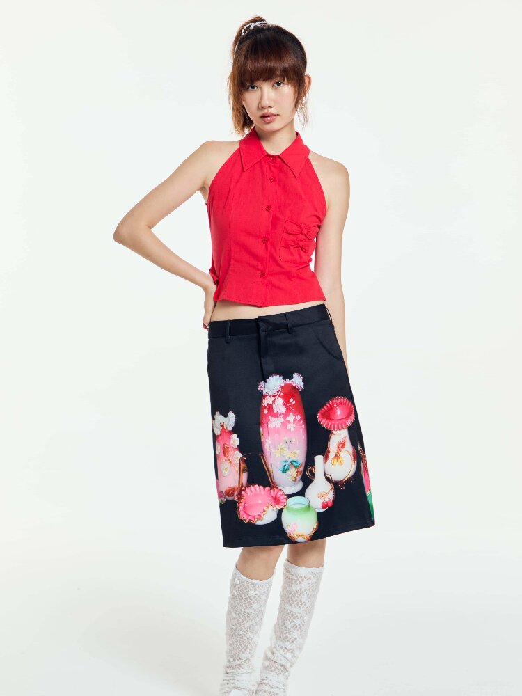 Vintage Porcelain Mid Skirt Slim【s0000018687】