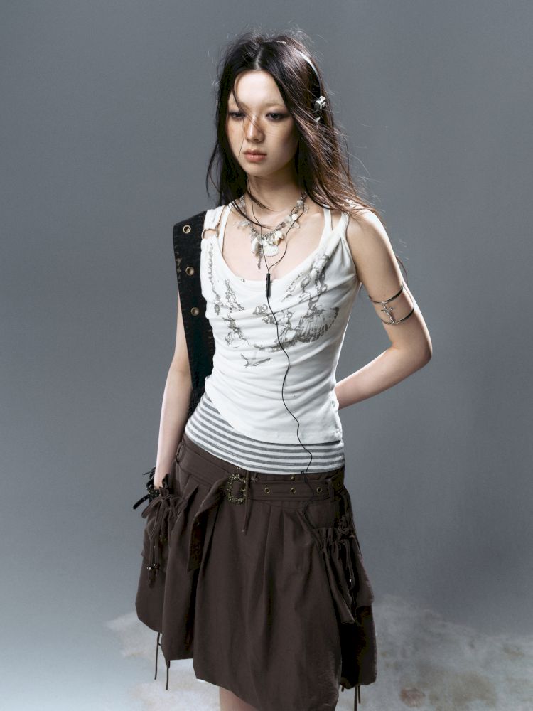 Striped Knit Cami Tank【s0000012628】