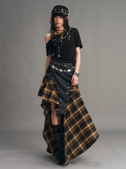 Punk Retro Strappy Plaid Skirt【s0000017534】