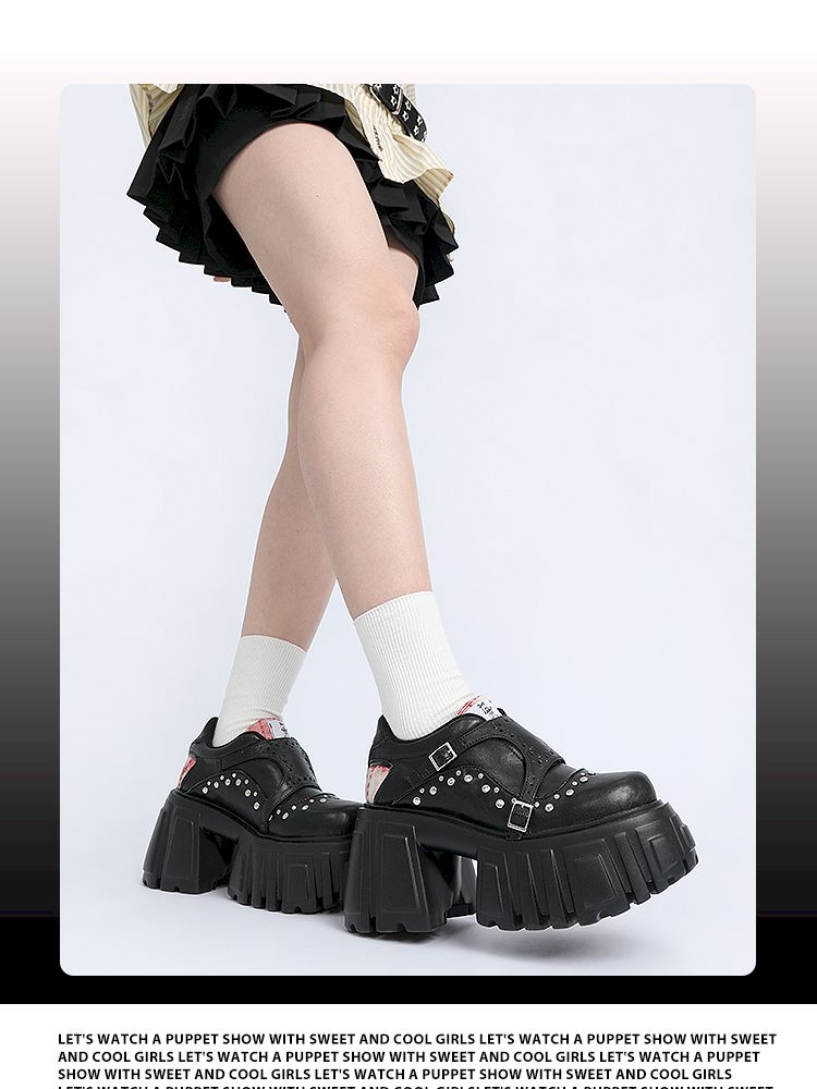 Red plaid thick bottom shoes【s0000013360】