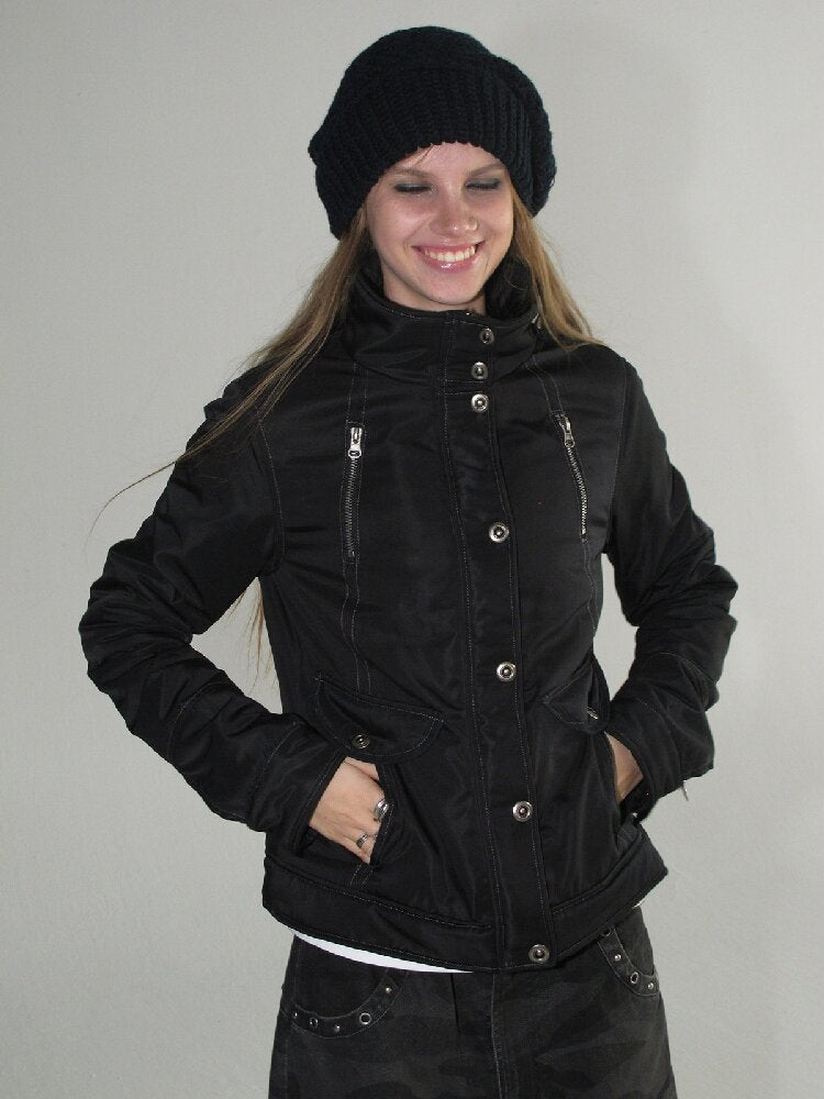 Metallic Black Quilted Jacket【s0000019089】