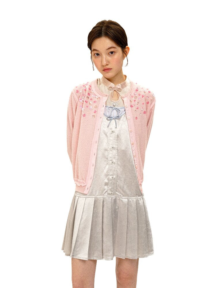 Cashmere Beaded Floral Cardigan【s0000016111】