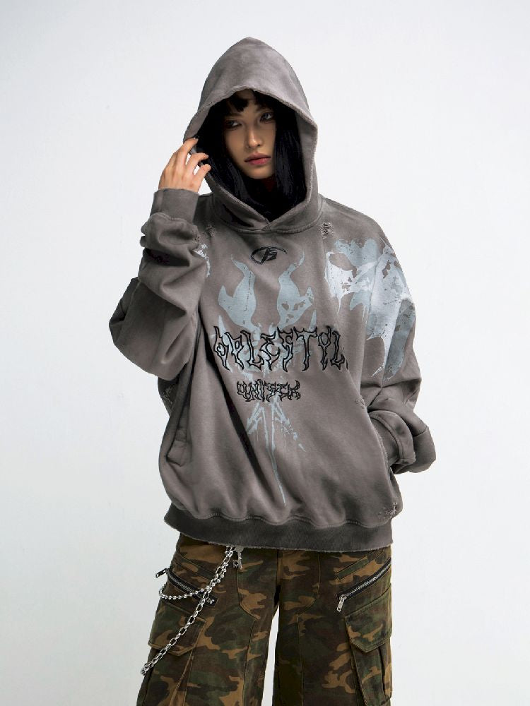 Embroidered Hooded Sweatshirt【s0000011349】