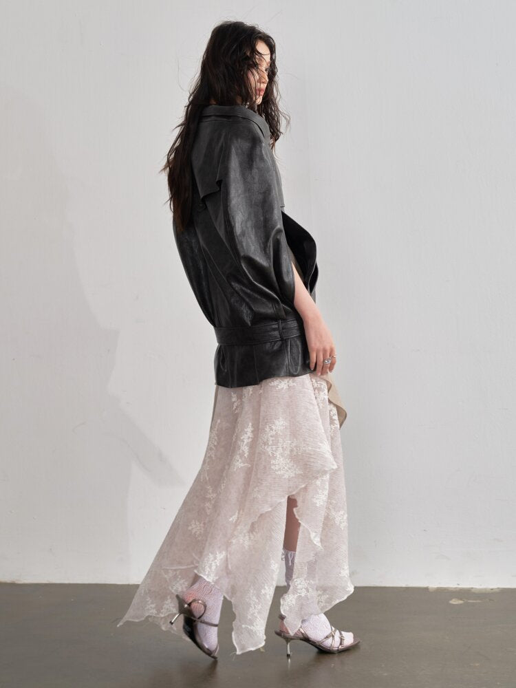 Vintage Brown PU Leather Cape Shawl【s0000015688】