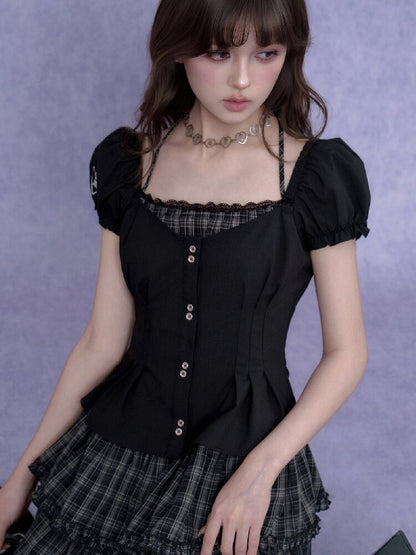 Halter Neck Faux Two Piece Dress【s0000017684】
