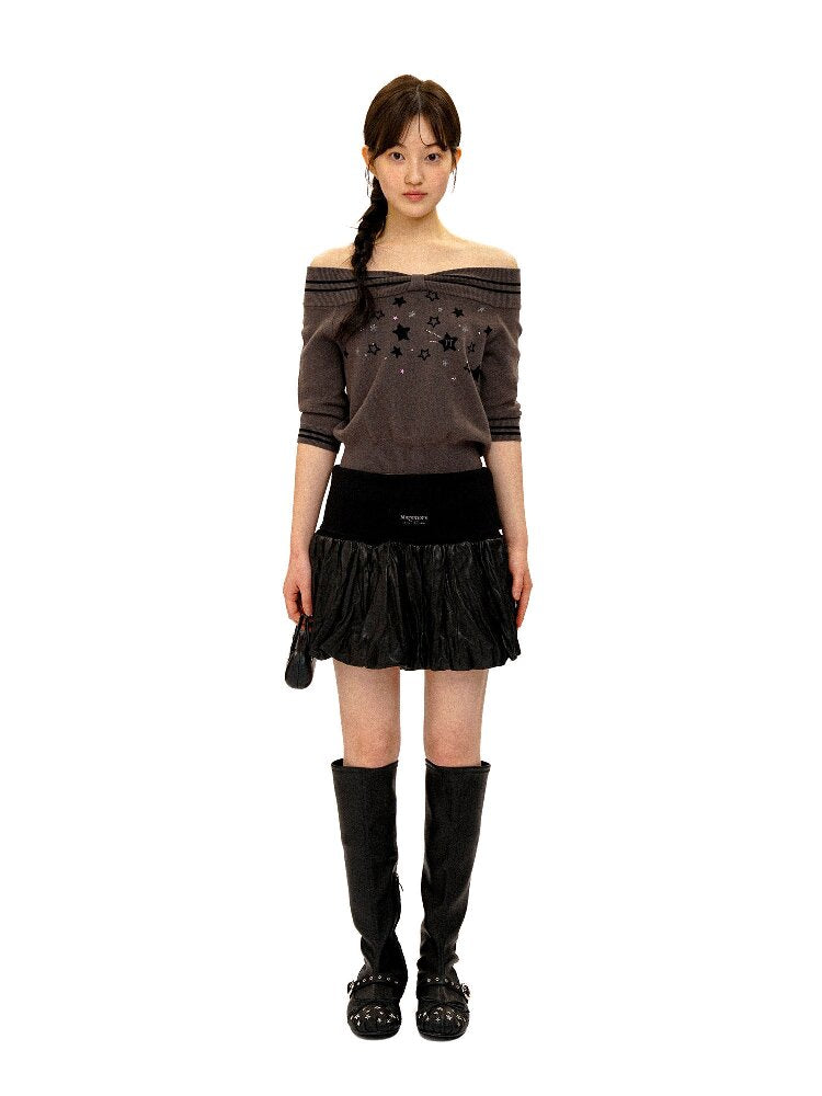 Star Diamond One Shoulder Knit【s0000016116】